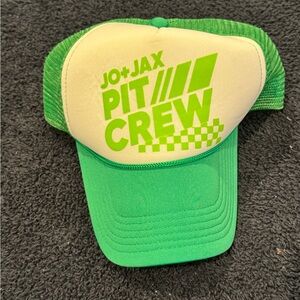 Jo+Jax Green and Cream Pit Crew Cap